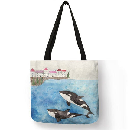 Whale Print Tote Bag - Wnkrs