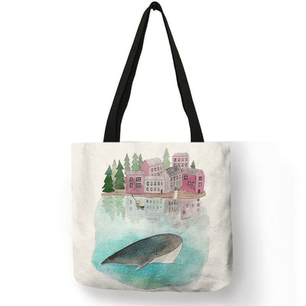 Whale Print Tote Bag - Wnkrs