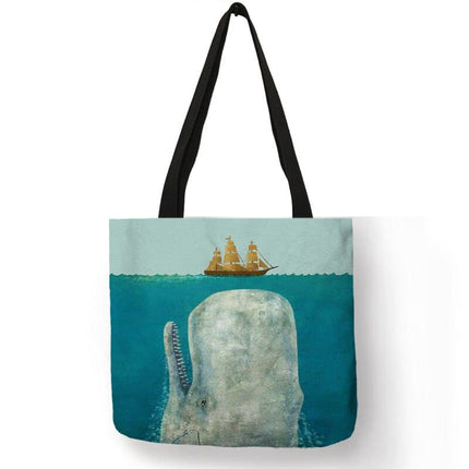 Whale Print Tote Bag - Wnkrs