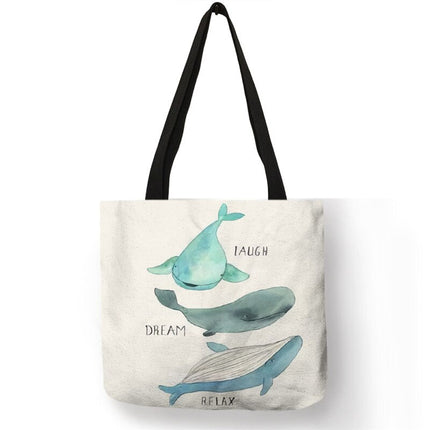 Whale Print Tote Bag - Wnkrs