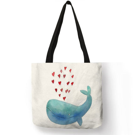Whale Print Tote Bag - Wnkrs