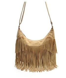 Women's Bohemian Crossbody Bag with Decorative Tassels - Wnkrs