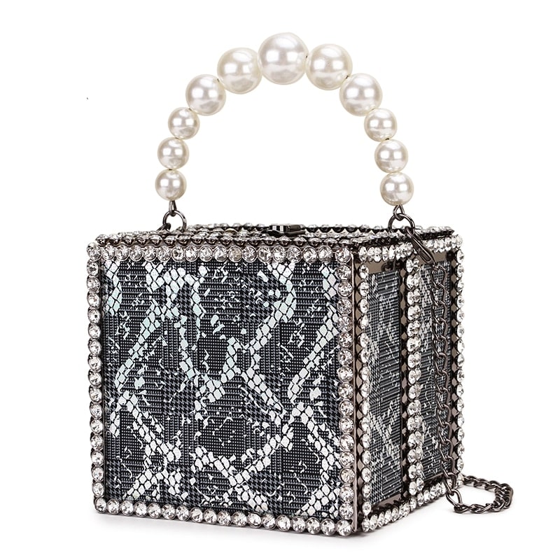 Women's Beaded Box Shoulder Bag