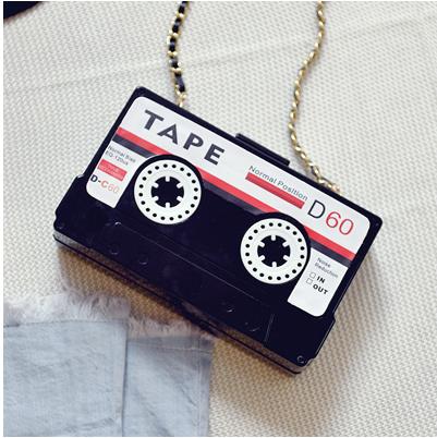 Women's Tape Cassette Design Clutch - Wnkrs