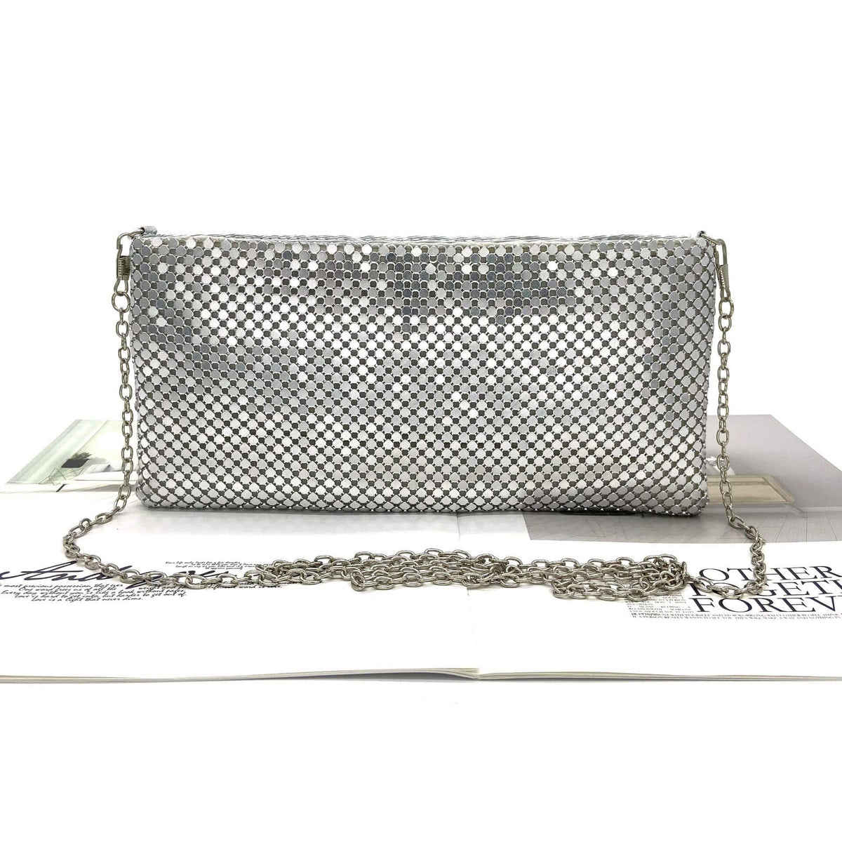 Women's Glittered Scaled Sequin Clutch