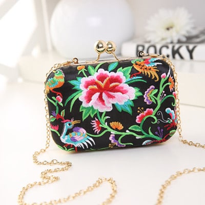 Women's Colorful Floral Embroidery Clutch - Wnkrs