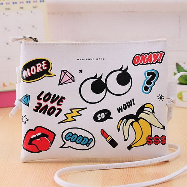 Women's Funny Cartoon Printed Clutch - Wnkrs