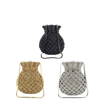 Women's Pouch Shaped Crystal Clutch - Wnkrs