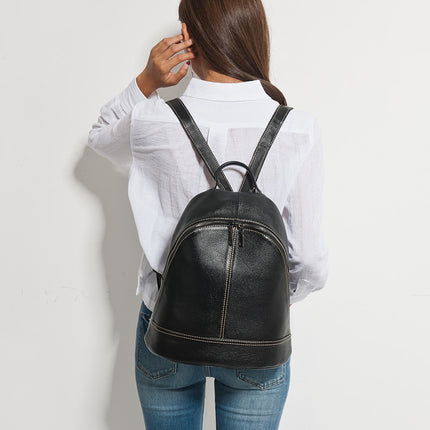 Women's Stitched Leather Style Backpack - Wnkrs