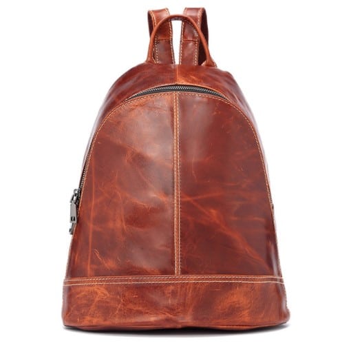 Women's Stitched Leather Style Backpack