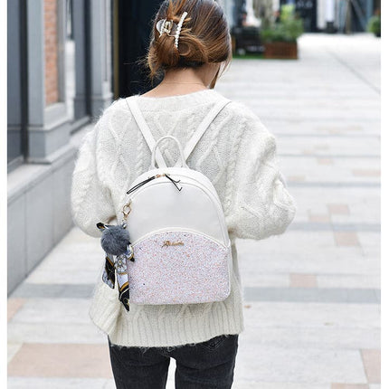 Women's Glittering Backpack with Bow - Wnkrs