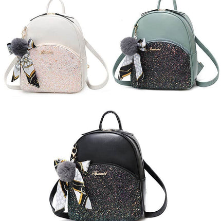 Women's Glittering Backpack with Bow - Wnkrs