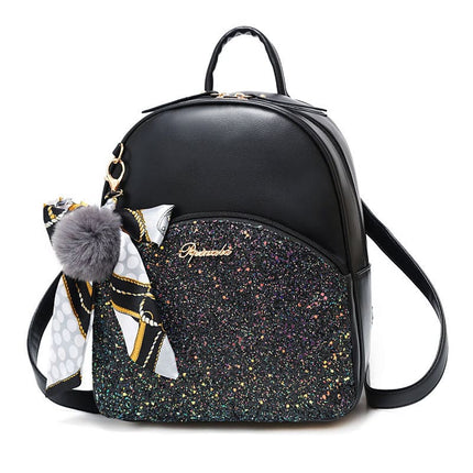 Women's Glittering Backpack with Bow - Wnkrs
