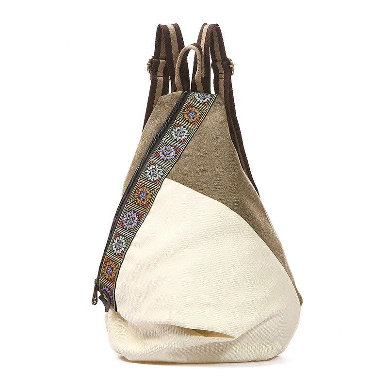 Embroidered Vintage Canvas Backpack for Women