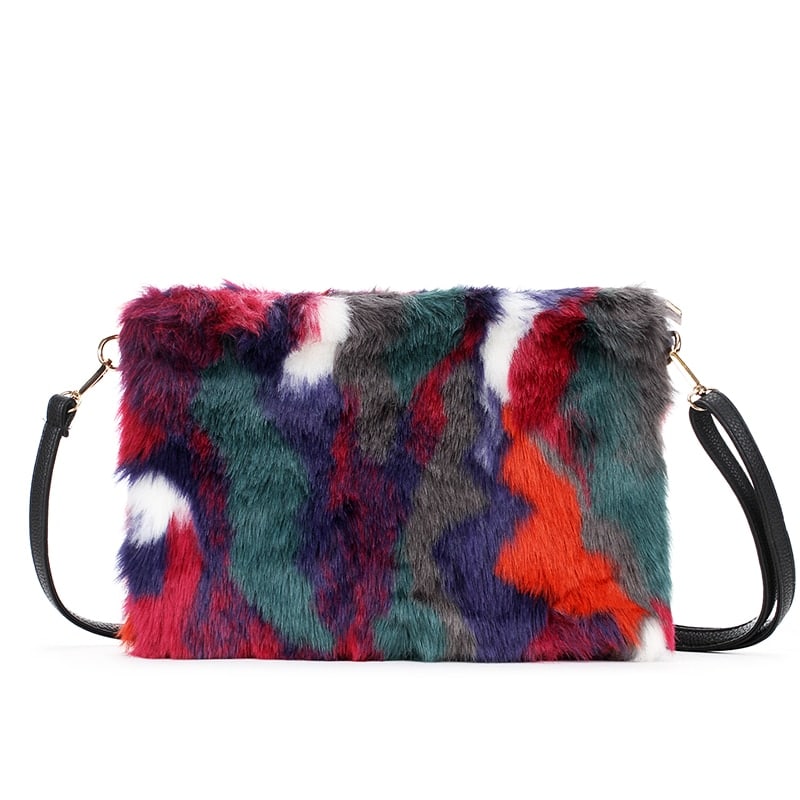 Women's Plush Fur Clutch