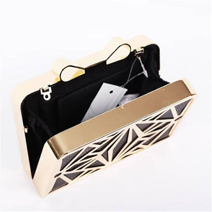 Women's Gold Geometric Clutch - Wnkrs