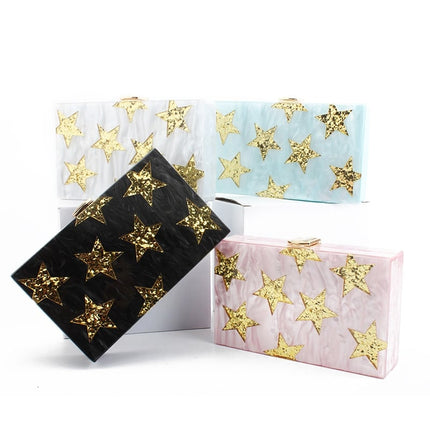 Women's Golden Stars Design Clutch - Wnkrs