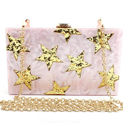 Women's Golden Stars Design Clutch - Wnkrs