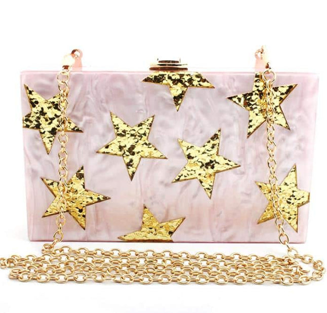 Women's Golden Stars Design Clutch - Wnkrs