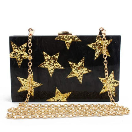 Women's Golden Stars Design Clutch - Wnkrs