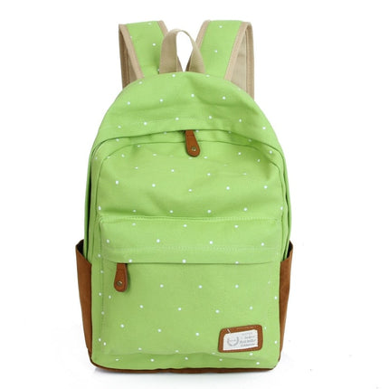 Casual Canvas Women's Backpack with Polka Dot Print - Wnkrs