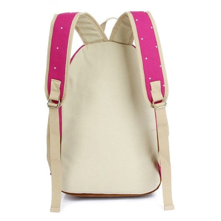 Casual Canvas Women's Backpack with Polka Dot Print - Wnkrs