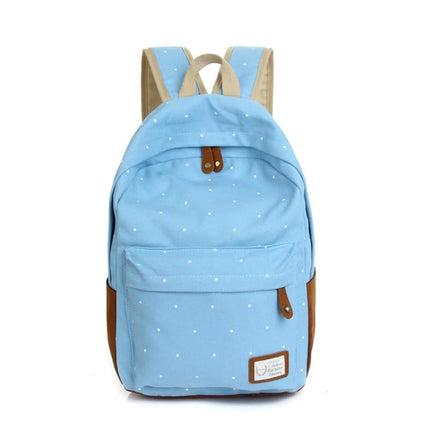 Casual Canvas Women's Backpack with Polka Dot Print - Wnkrs