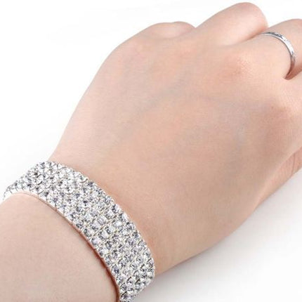 Full Rhinestone Elastic Bracelet for Women - Wnkrs