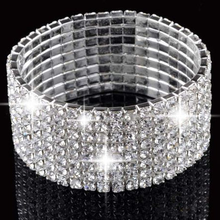 Full Rhinestone Elastic Bracelet for Women - Wnkrs