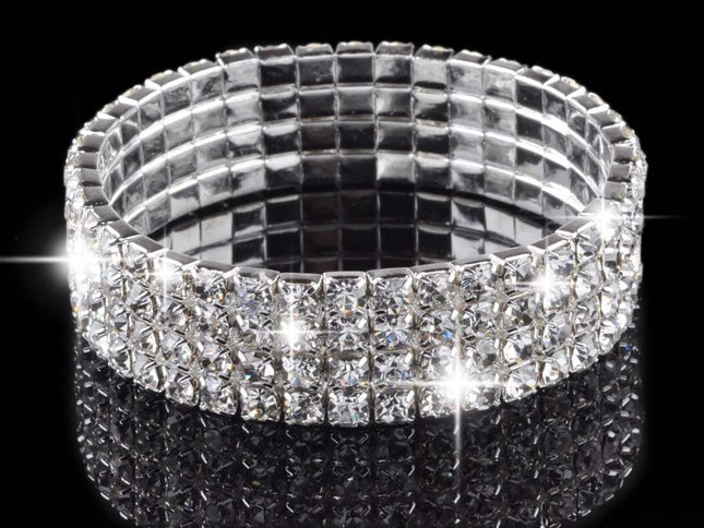 Full Rhinestone Elastic Bracelet for Women - Wnkrs