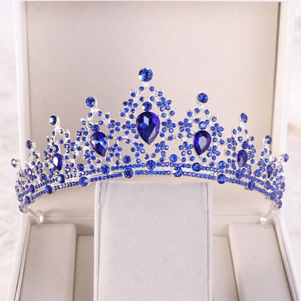 Gold / Blue Rhinestone Women's Hair Tiara - Wnkrs