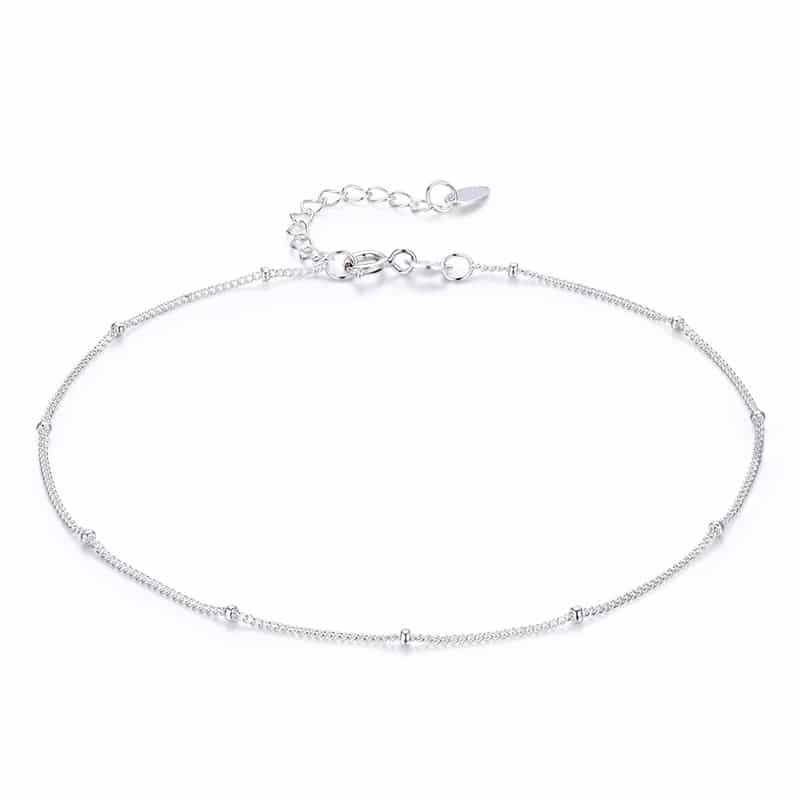Minimalistic Silver Ankle Bracelet