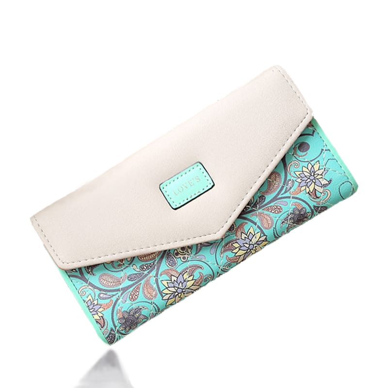 Floral Patterned Long Women's Wallet