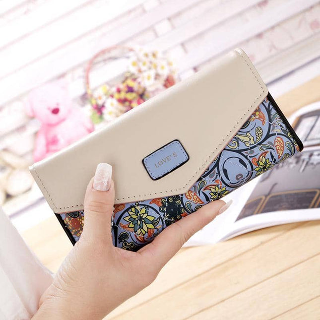 Floral Patterned Long Women's Wallet - Wnkrs