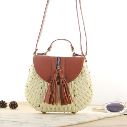 Women's Boho Straw Crossbody Bag - Wnkrs