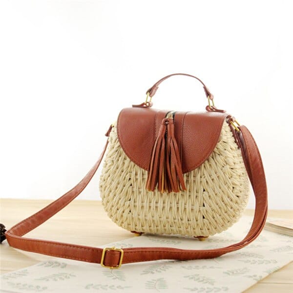 Women's Boho Straw Crossbody Bag - Wnkrs