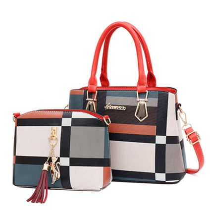 Women's Color Block Handbag with Organizer - Wnkrs