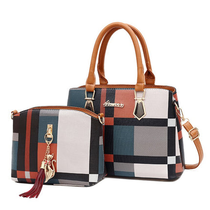 Women's Color Block Handbag with Organizer - Wnkrs