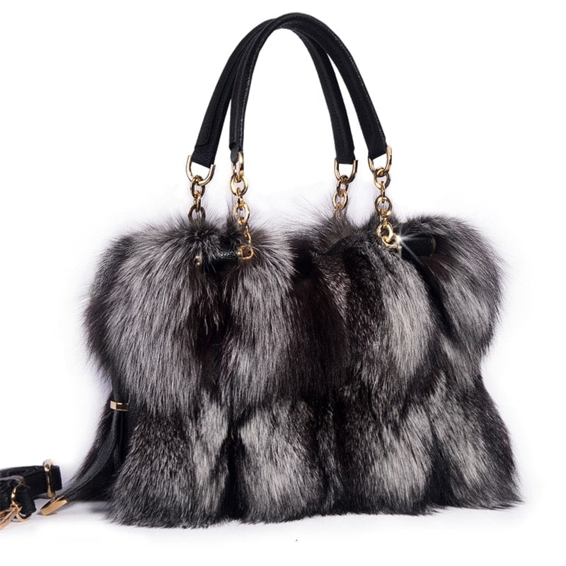 Women's Fox Fur Tote Bag