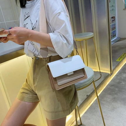 Mimi Contrast Color Leather Crossbody Bag for Women - Wnkrs