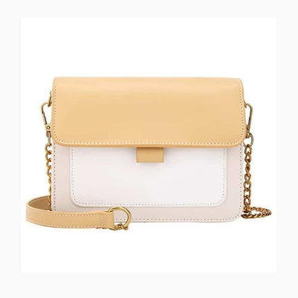 Mimi Contrast Color Leather Crossbody Bag for Women - Wnkrs