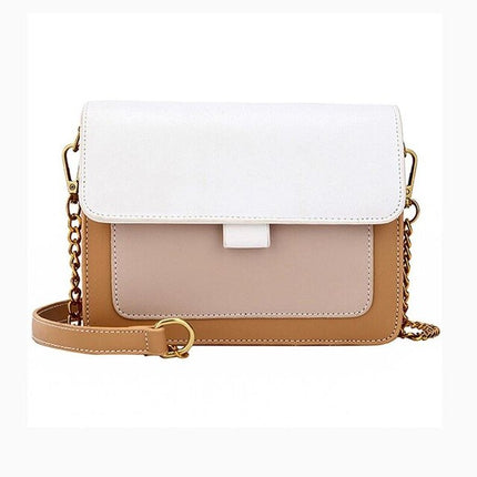 Mimi Contrast Color Leather Crossbody Bag for Women - Wnkrs
