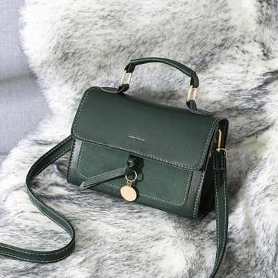Women's Solid Leather Handbag - Wnkrs