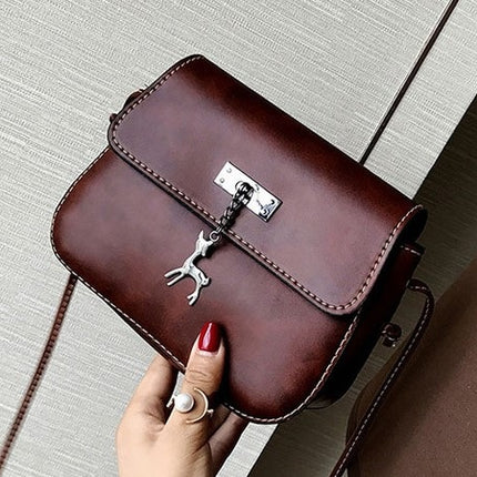 Elegant Crossbody Women’s Bag with Deer Pendant - Wnkrs