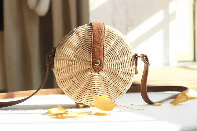 Women's Safari Style Woven Straw Crossbody Bag - Wnkrs