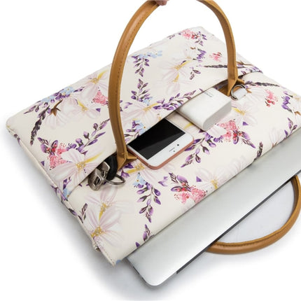 Exquisite Flowers Printed Waterproof Canvas Laptop Bag - Wnkrs