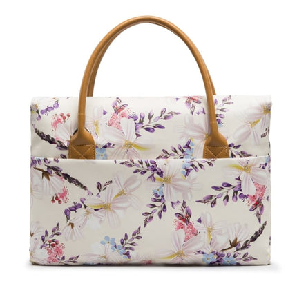 Exquisite Flowers Printed Waterproof Canvas Laptop Bag - Wnkrs