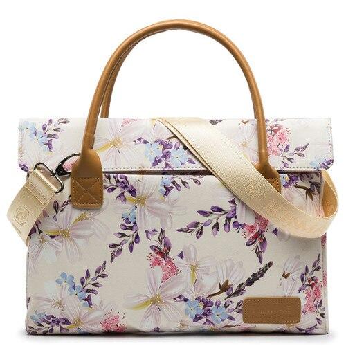 Exquisite Flowers Printed Waterproof Canvas Laptop Bag - Wnkrs