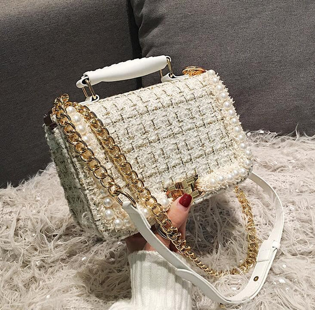 Winter Fashion Pearl Shoulder Bag - Wnkrs