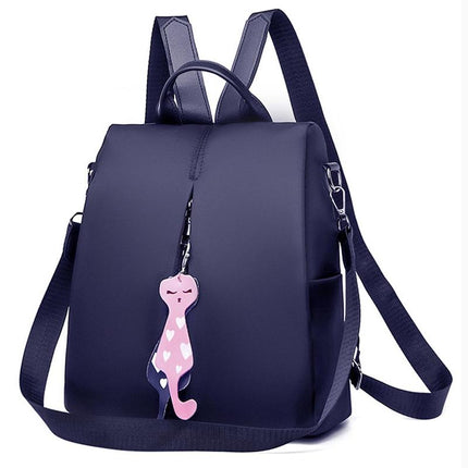 Women's Small Backpack with Cat Pendant - Wnkrs